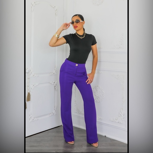 Elegant Purple Women's Pants - Picture 6 of 7
